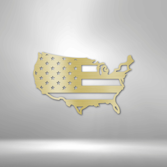 USA Flag Steel Sign Laser Cut Powder Coated Home & Office Metal Wall Decor Multi